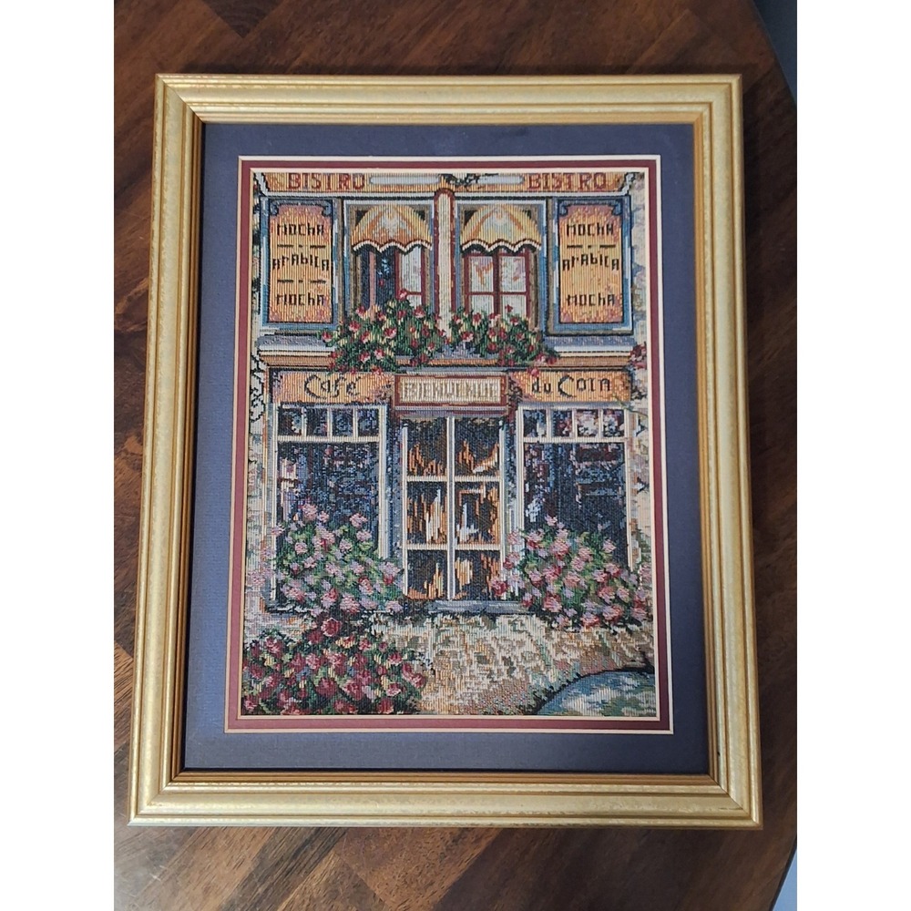 Vintage Customed Framed Needlepoint European Open Face Wall Hanging 15.5"× 13.5" - Picture 7 of 8